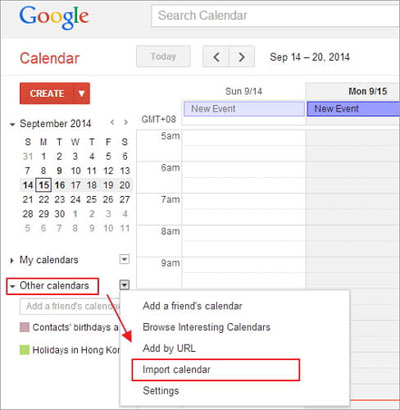 iCloudカレンダーをGoogleに追加します