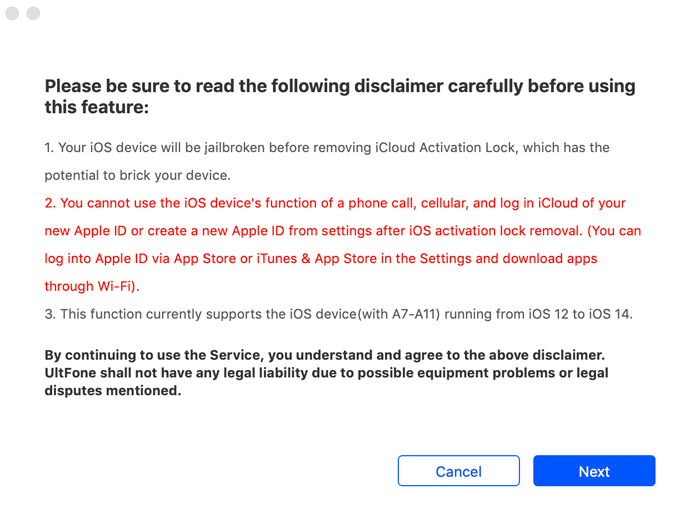 Ultfone Activation Unlockerの手順