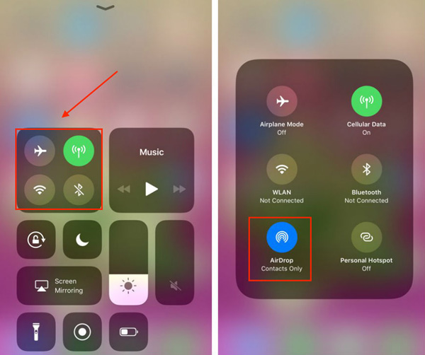 iPhoneでエアドロップを有効にします