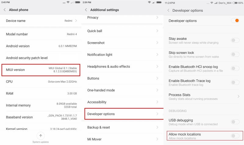 Androidはモックの場所を許可します