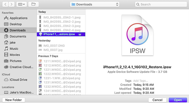 iTunesを使用して古いiOSに戻ります