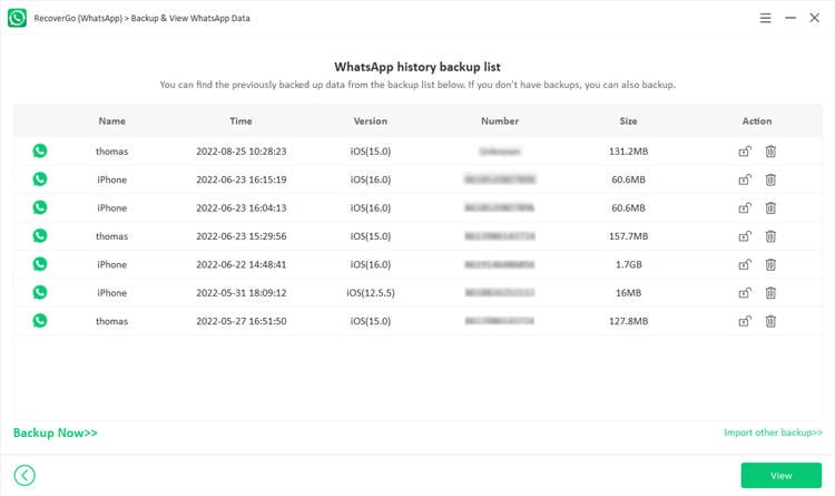 バックアップファイルはwhatsappを回復します