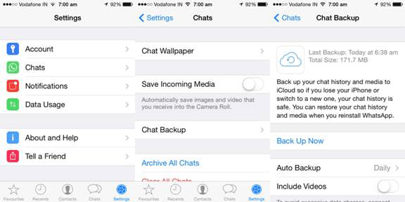 バックアップでiPhoneで古いWhatsAppメッセージを取得します