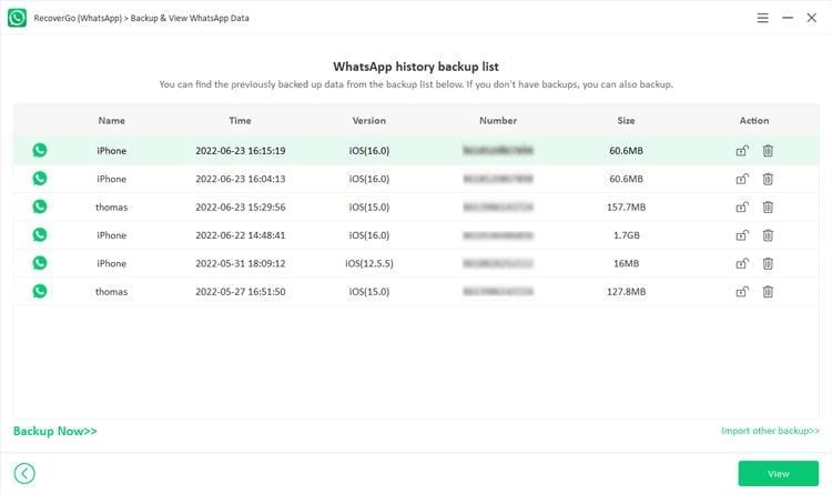 バックアップはwhatsappを回復しました