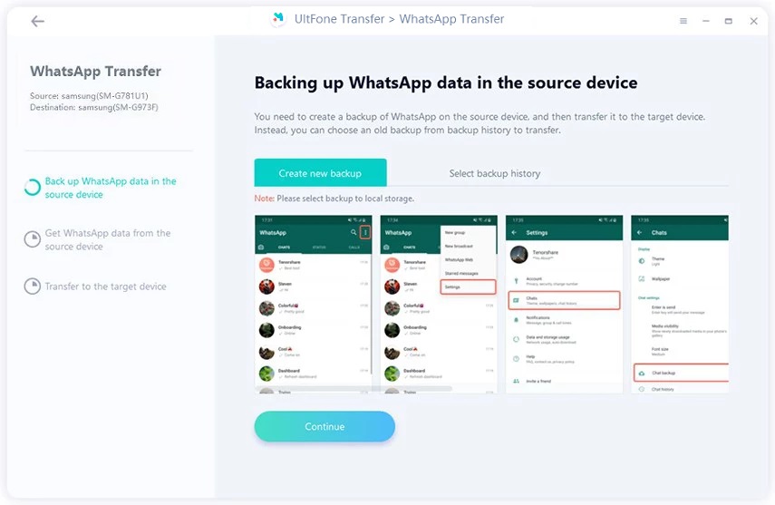 バックアップWhatsApp Android