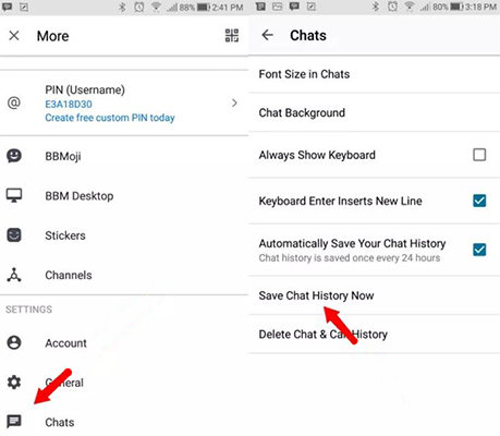 iPhoneとAndroidでBBMチャットをバックアップします
