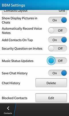 BlackBerryでBBMチャットをバックアップします