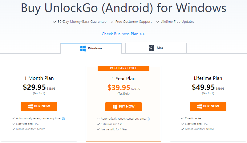 Unlockgo Androidを購入します