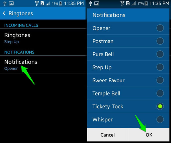 Android通知音を変更します
