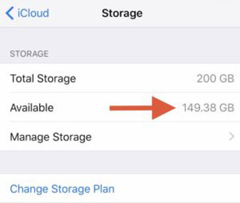 iCloudスペースを確認してください