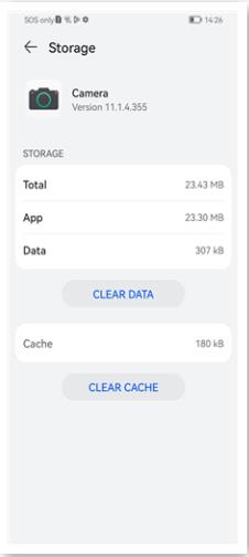 Huaweiカメラのキャッシュとデータをクリアします