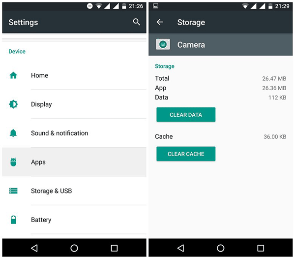 キャッシュをクリアして、Android画面がちらつきを修正します