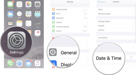 iPhoneまたはiPadでデータと時間を確認してください