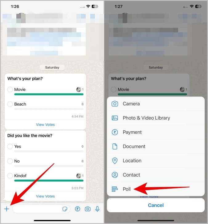 WhatsApp Poll iPhoneを作成します