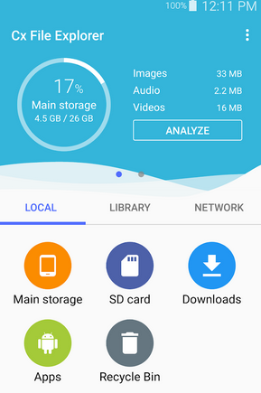 CXファイルエクスプローラーを備えたSDカードAndroidに写真を転送