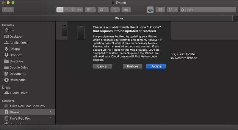 iOS 18から17までのiTunesでダウングレードします 