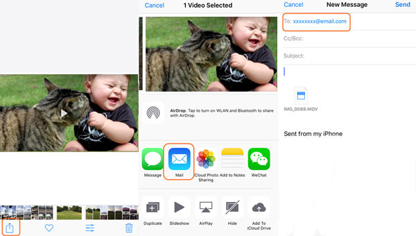 電子メールでiPadからAndroidに写真をコピーする方法