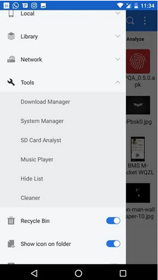 リサイクルビンでESファイルエクスプローラーで削除されたファイルを回復する