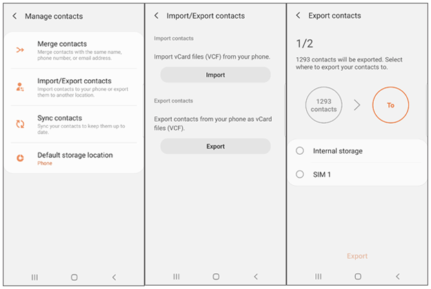 連絡先アプリを介してSIMカードAndroidで連絡先を保存する方法