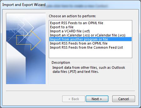 iCloudの連絡先をPCからOutlookに転送します