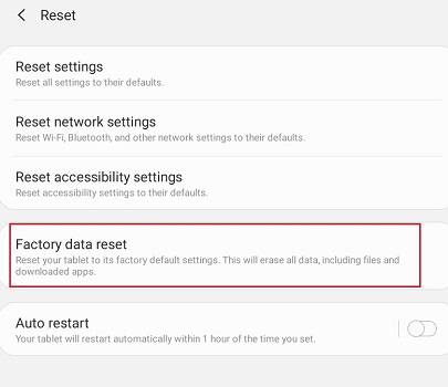 ファクトリーリセットAndroidはエラー505を修正します
