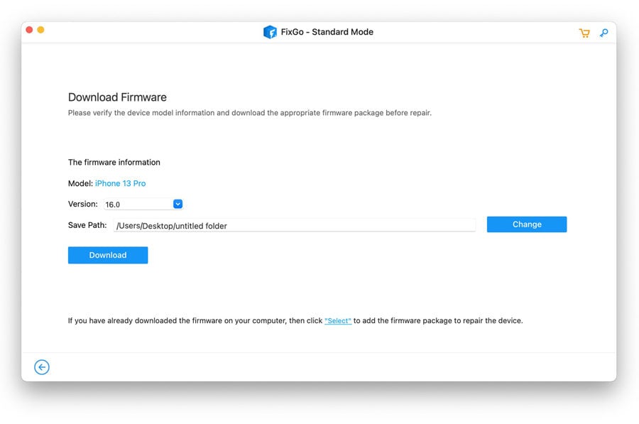 itooltab fixgoを使用してiPhone画面を修正してください。