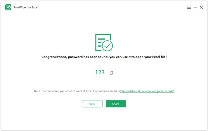 Crack Excelパスワードが完了しました