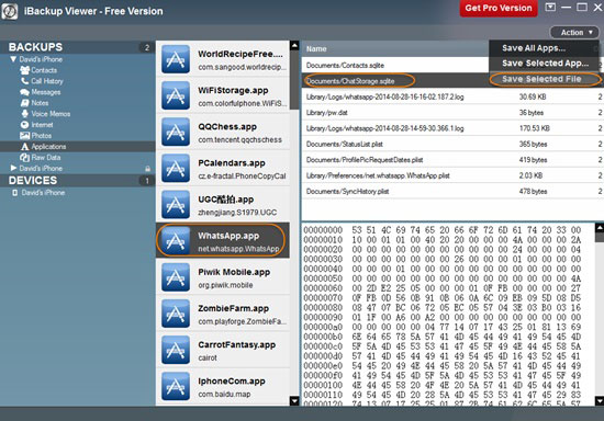 iPhone Data Extractorは、ibackup Viewerとして