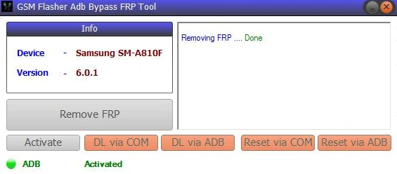 GSMフラッシャーADBバイパスFRPツールの使用方法