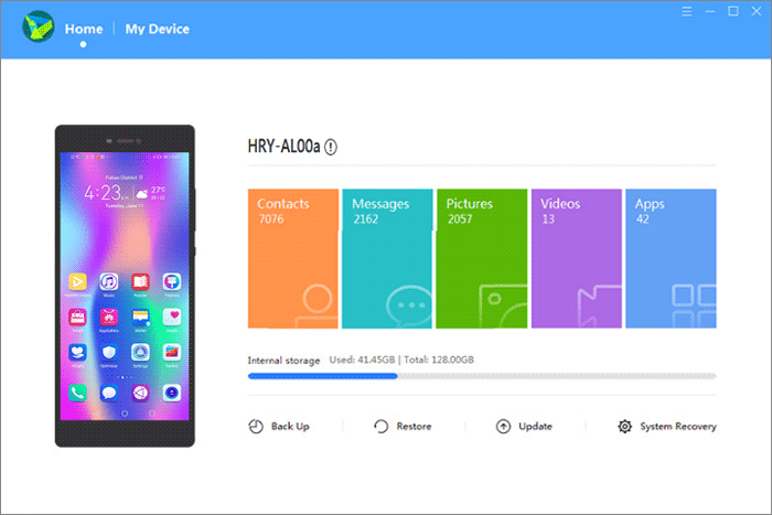 Huawei Hisuiteを介してHuaweiイメージの回復を行います