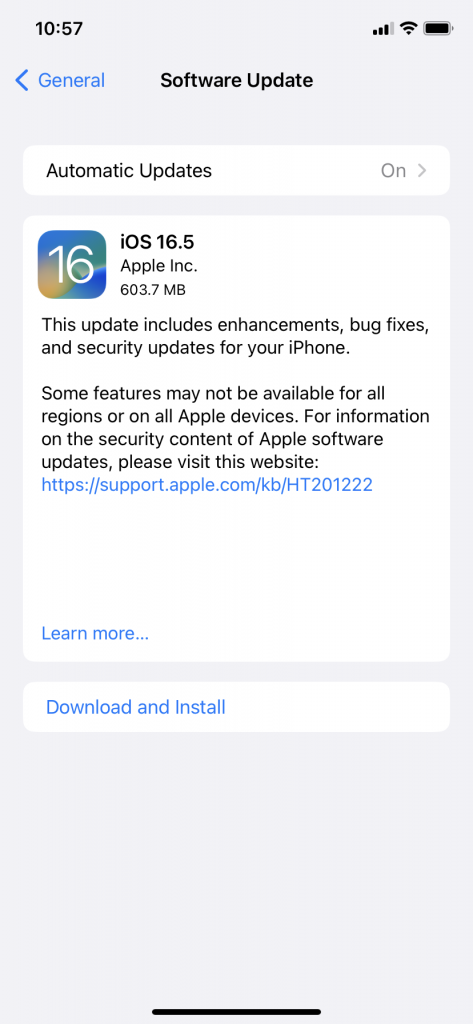 iOSソフトウェアアップデート