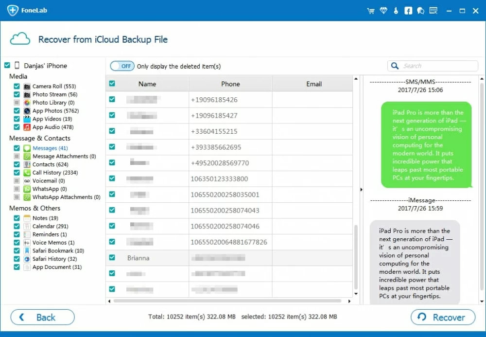 iCloudのiMessagesを参照してください