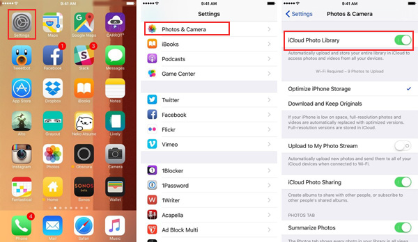 iPhoneを最適化して、アイテムをiCloudスタックにアップロードします