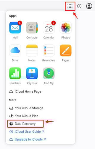 iCloudツールバーデータ回復