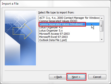 Outlookを使用して、コンピューターからPocoに連絡先を転送します