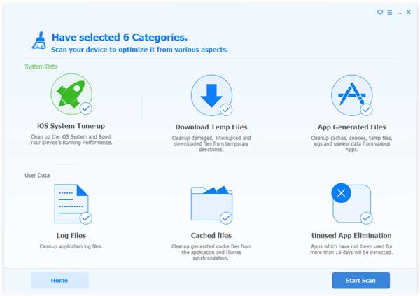 iDeviceでアプリをスキャンし始めます