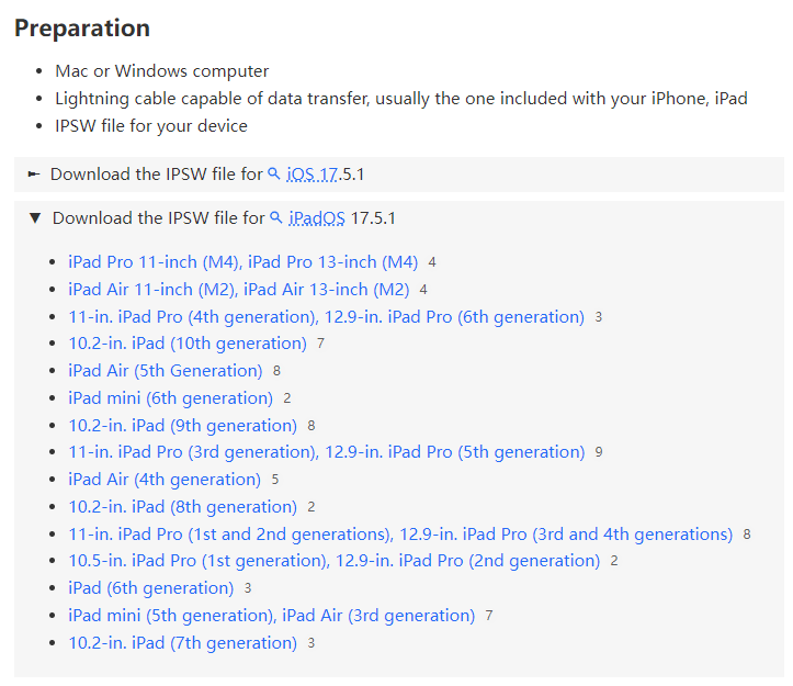iPad iOSダウングレード