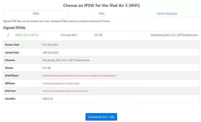 iPados 17から16のダウングレード