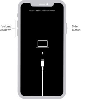 iPhone 8以降をリカバリモードに入れます