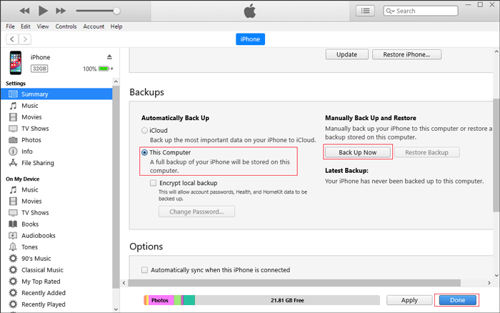 iTunesを使用してiPhoneからMacまでの連絡先やその他のファイルをバックアップ