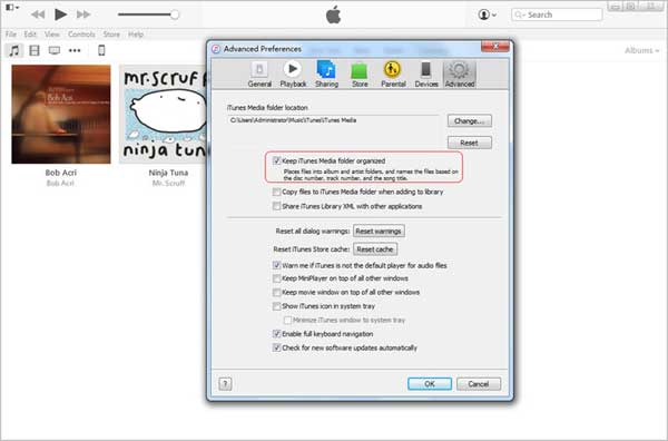 iTunesフォルダーを整理し続けます