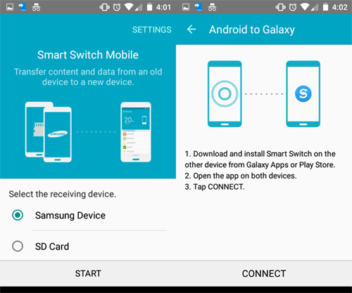 スマートスイッチを使用して、PixelからSamsung Galaxyにデータを転送します