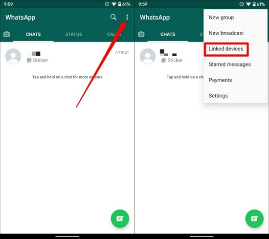 リンクされたWhatsApp設定