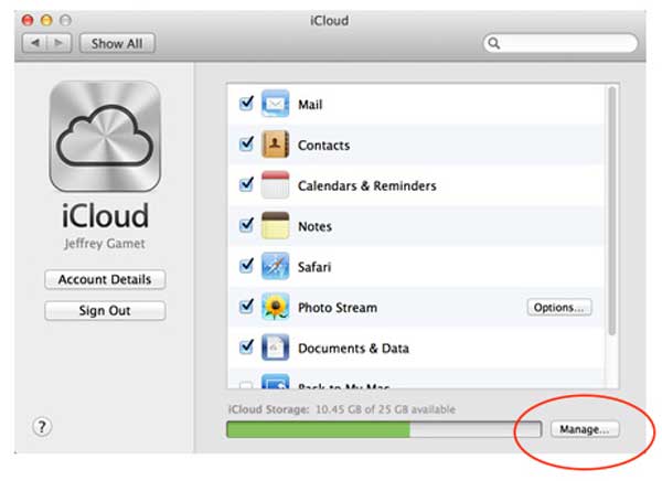 サインアウトして、MacでiCloudアカウントにサインインします