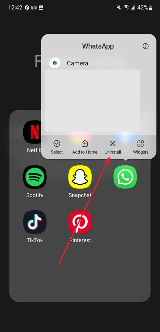 WhatsApp Androidをアンインストールします