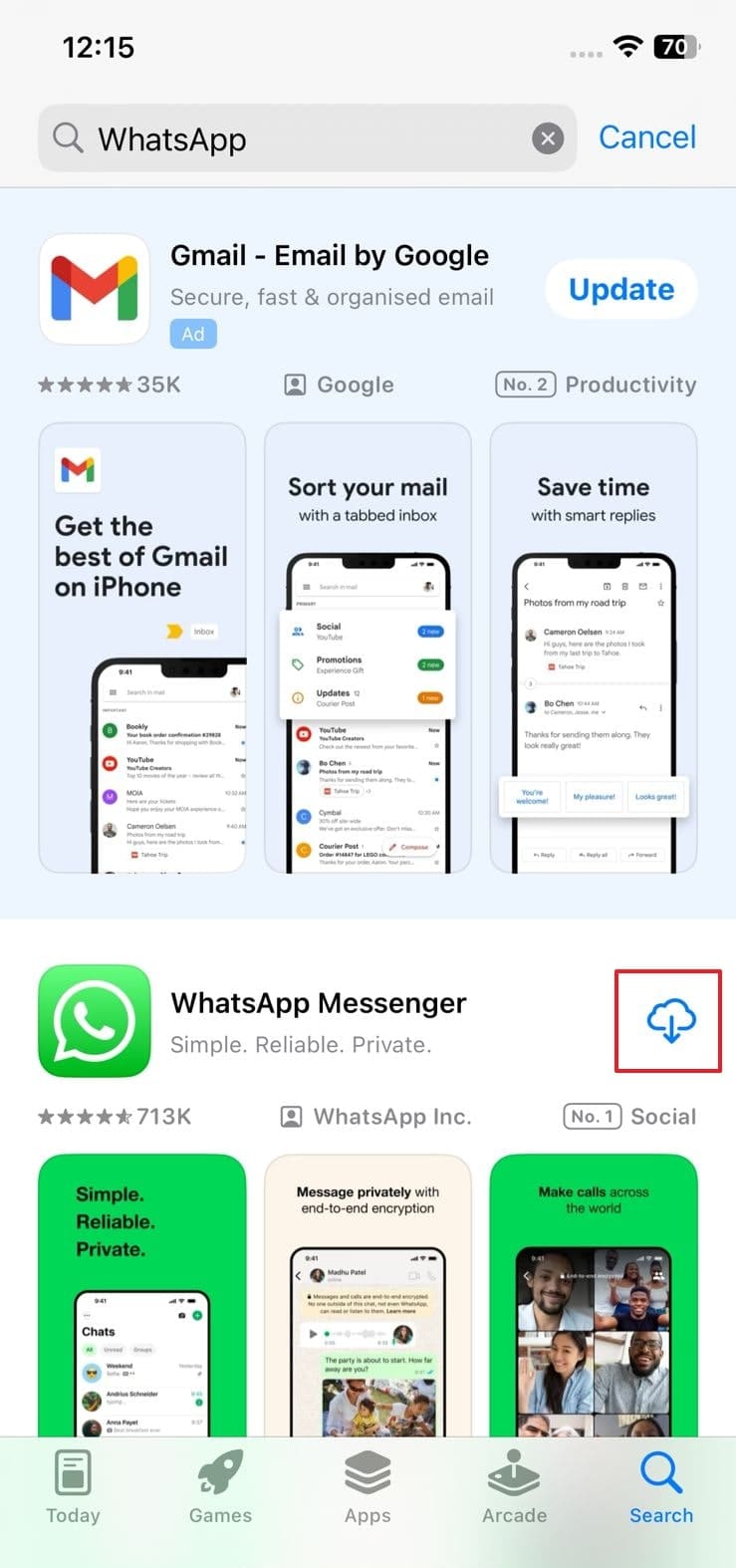 WhatsAppをもう一度インストールします