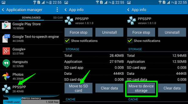 データをSDカードに転送することにより、Androidのスペースを解放します