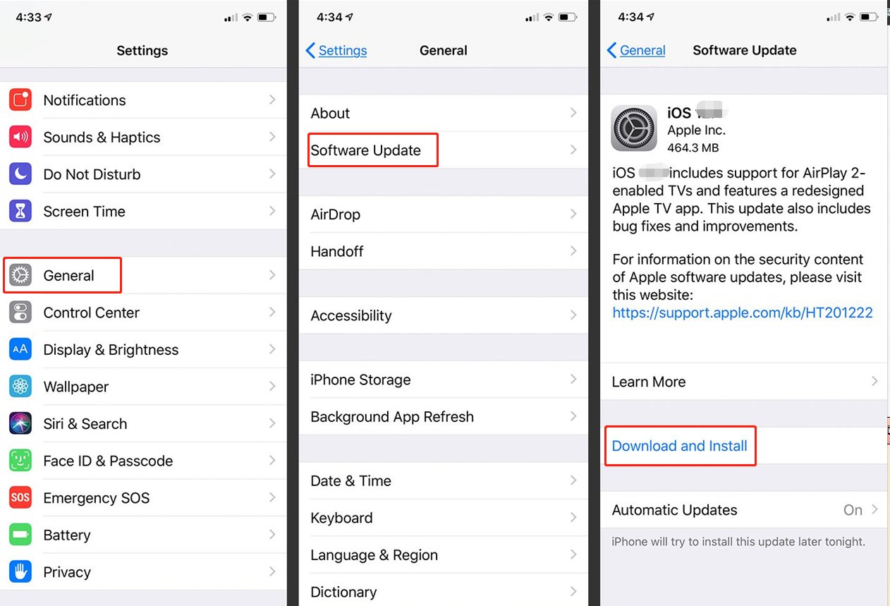 iPhoneを更新して、アプリをブロックしない画面時間を修正します