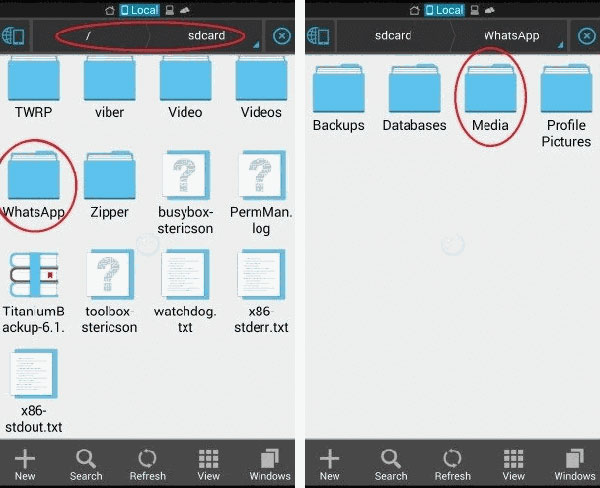 WhatsAppメディアをSDカードに同期します