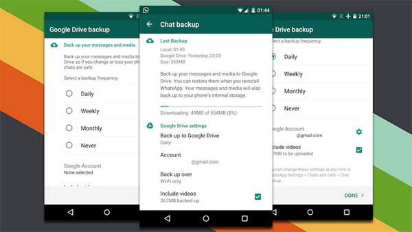 Googleドライブを介してAndroidからPCにWhatsAppメッセージを転送する方法